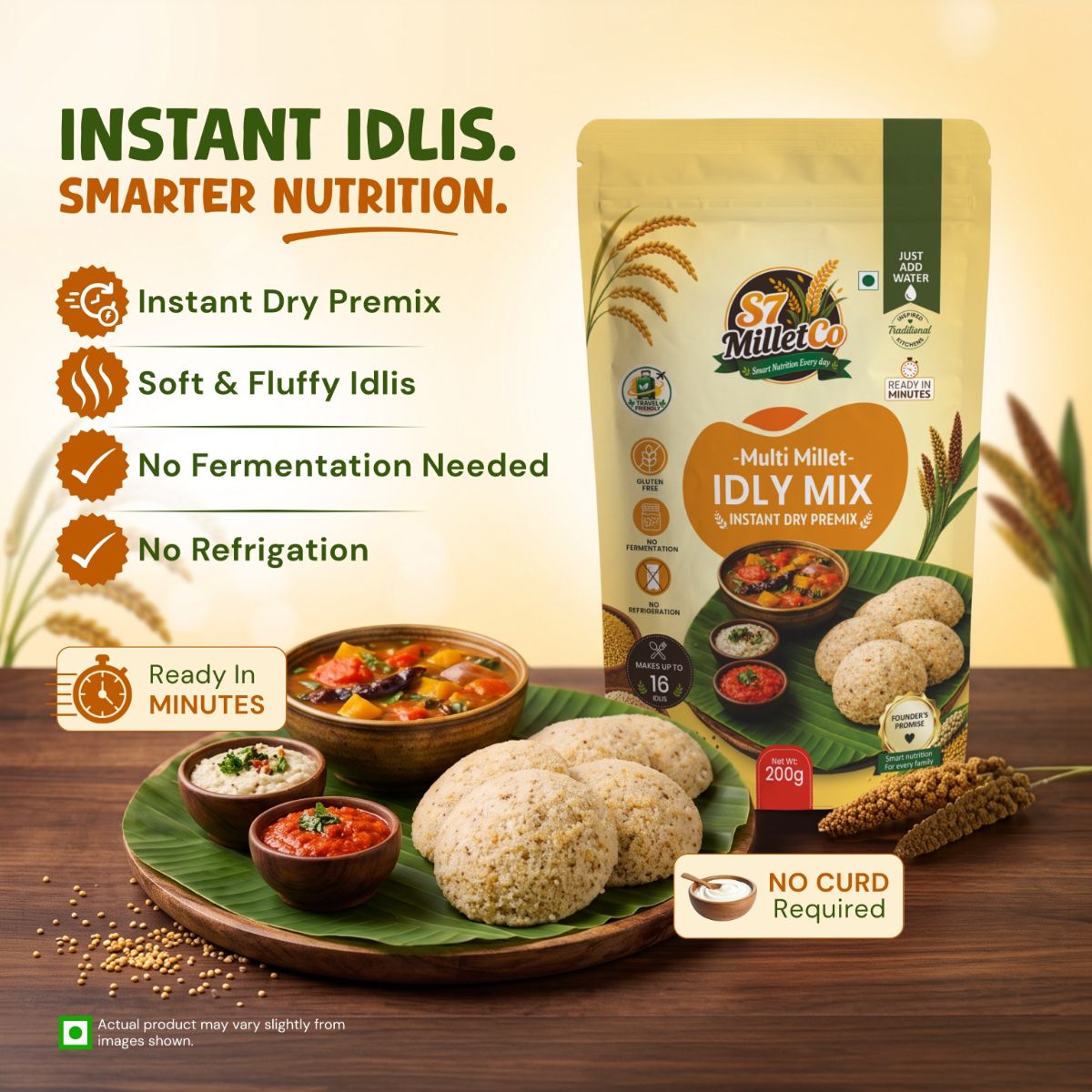Multi Millet Idly Mix | Instant Dry Premix | Just Add Water | 200g — image 2