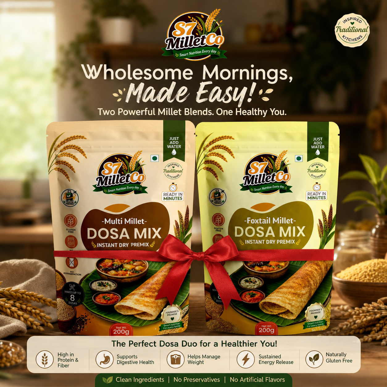 Millet Dosa Duo  | Instant Dry Premix | Just Add Water