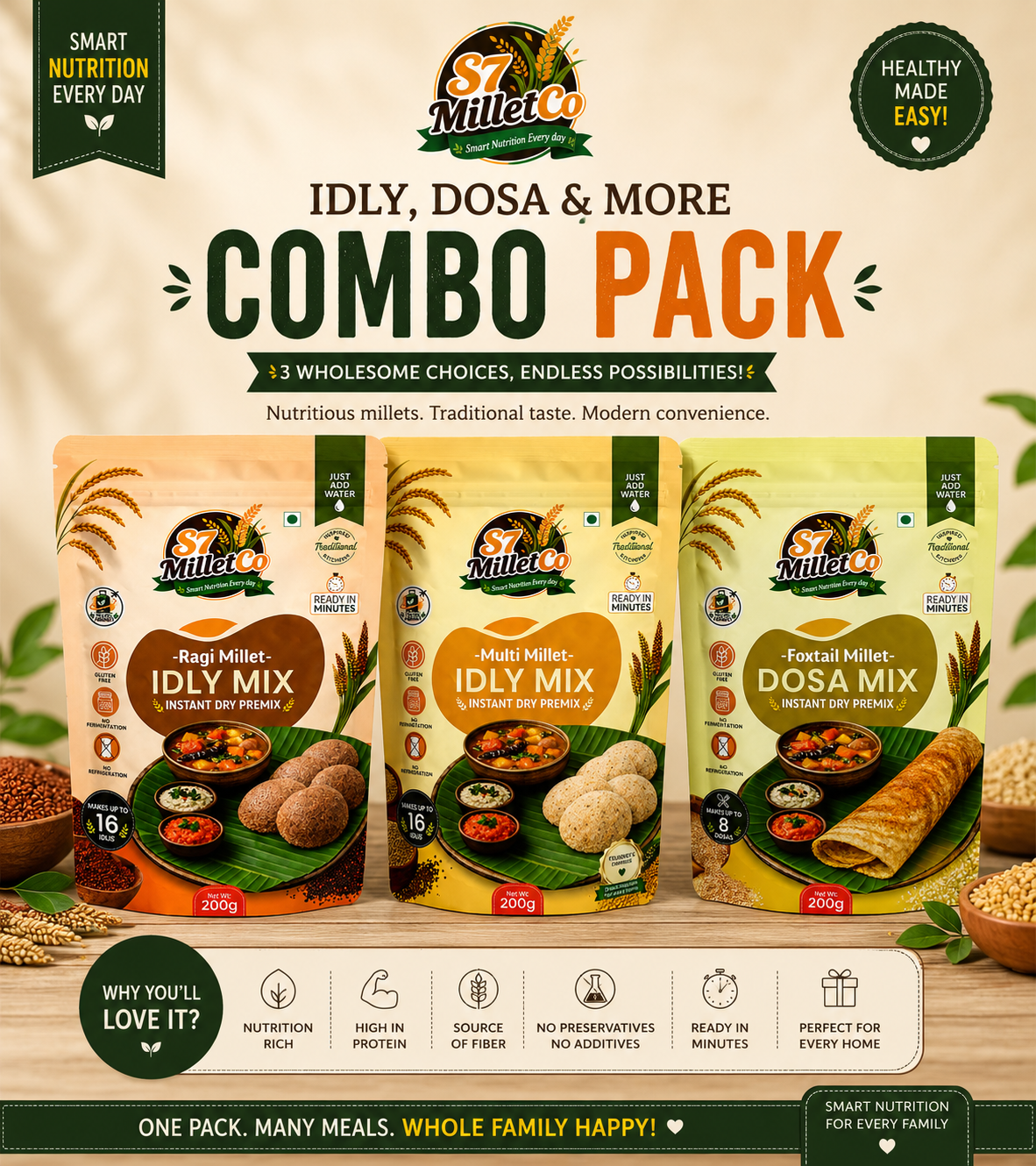 Gluten Free Trio  | Instant Dry Premix | Just Add Water
