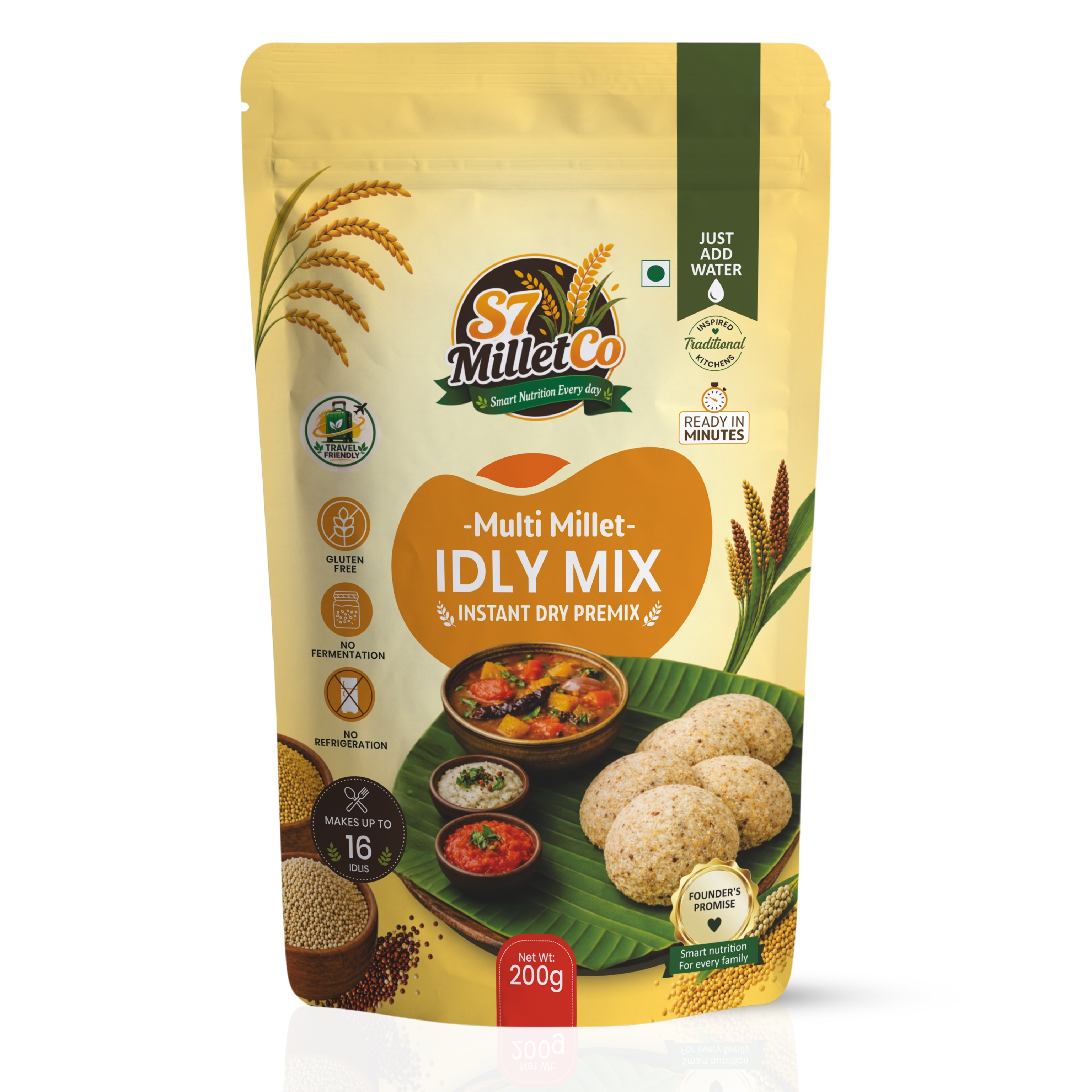 Multi Millet Idly Mix | Instant Dry Premix | Just Add Water | 200g