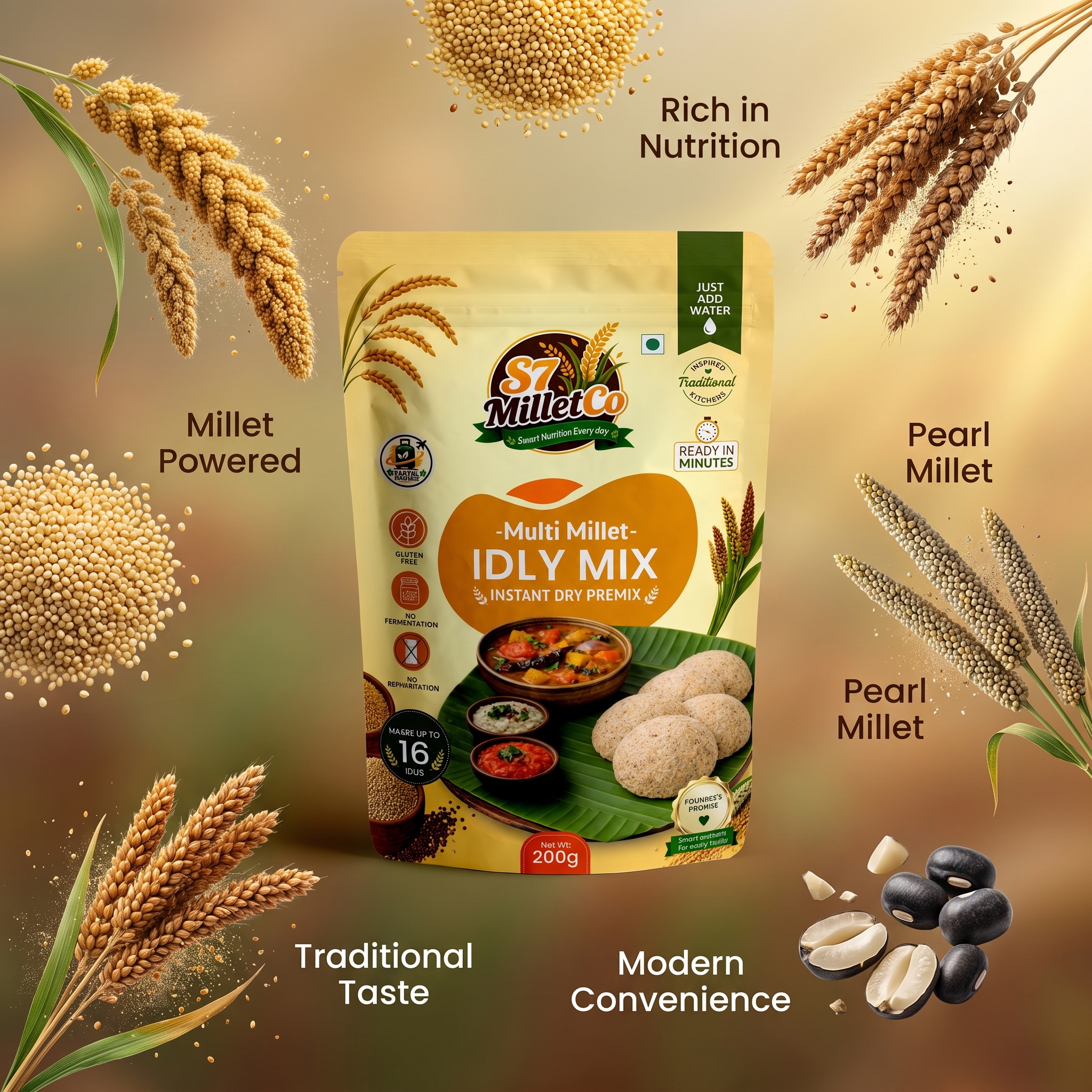 Multi Millet Idly Mix | Just Add Water | 200g — image 3